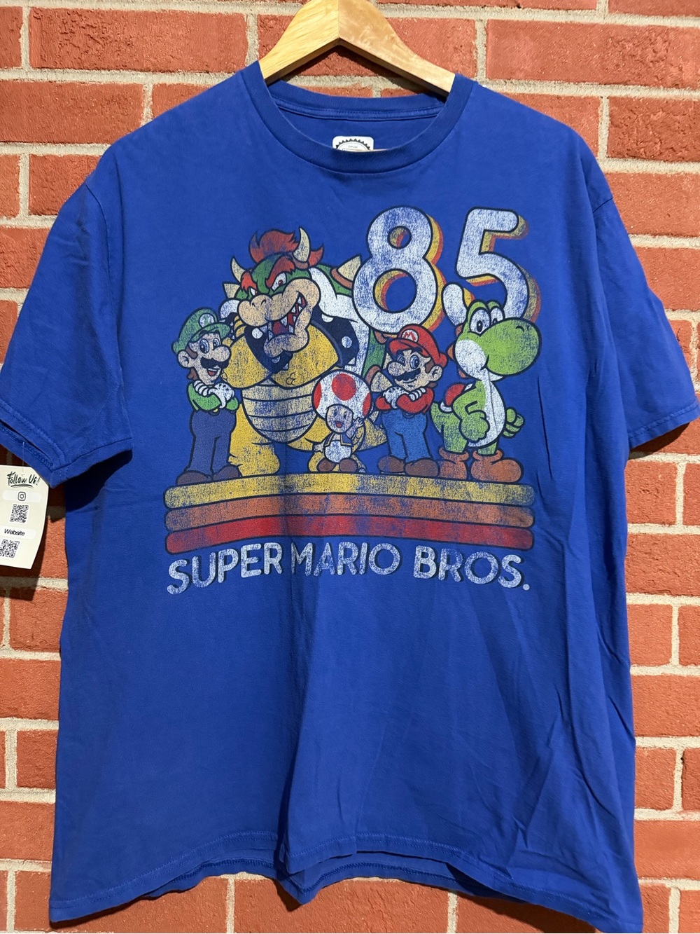 Nintendo super Mario bros 85 Blue Graphic Tee
